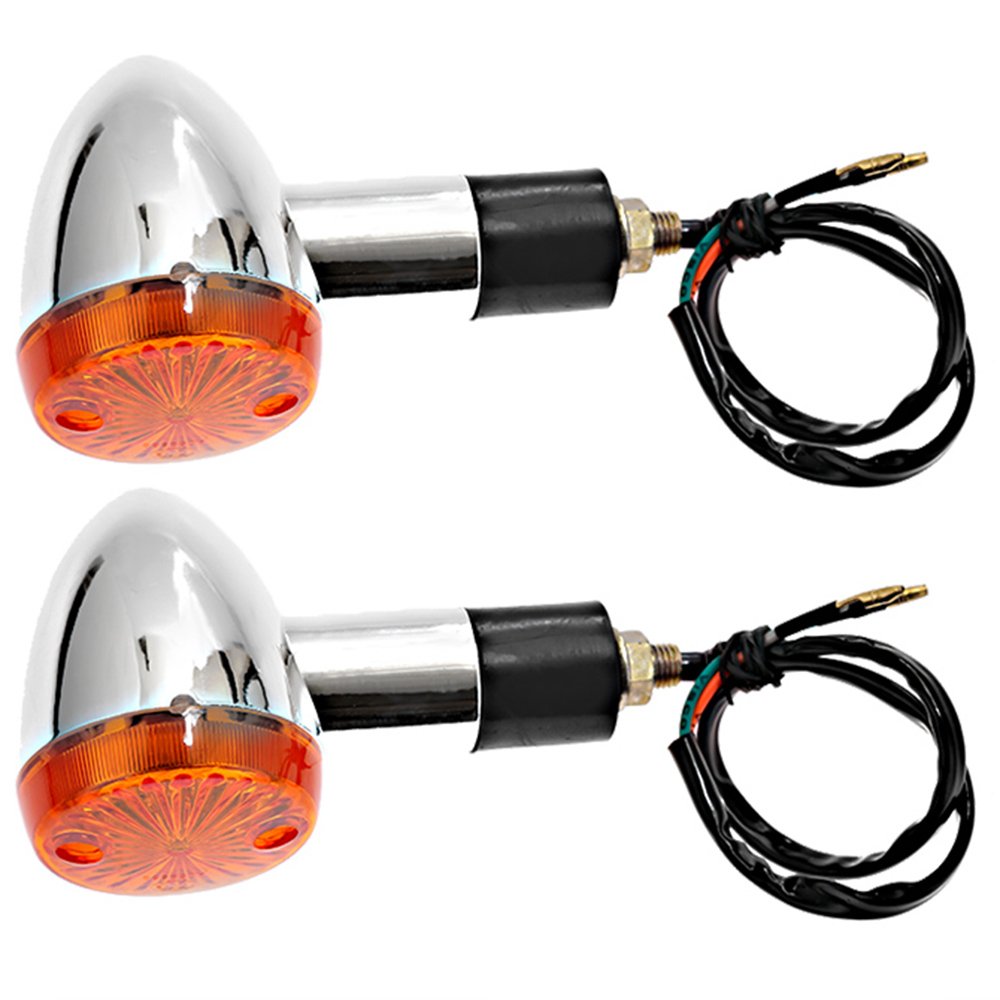 Motorcycle Turn Signal Indicator Amber Lights Amber Chrome Bullet Front Rear Compatible With Honda Fury Interstate Nighthawk Reb