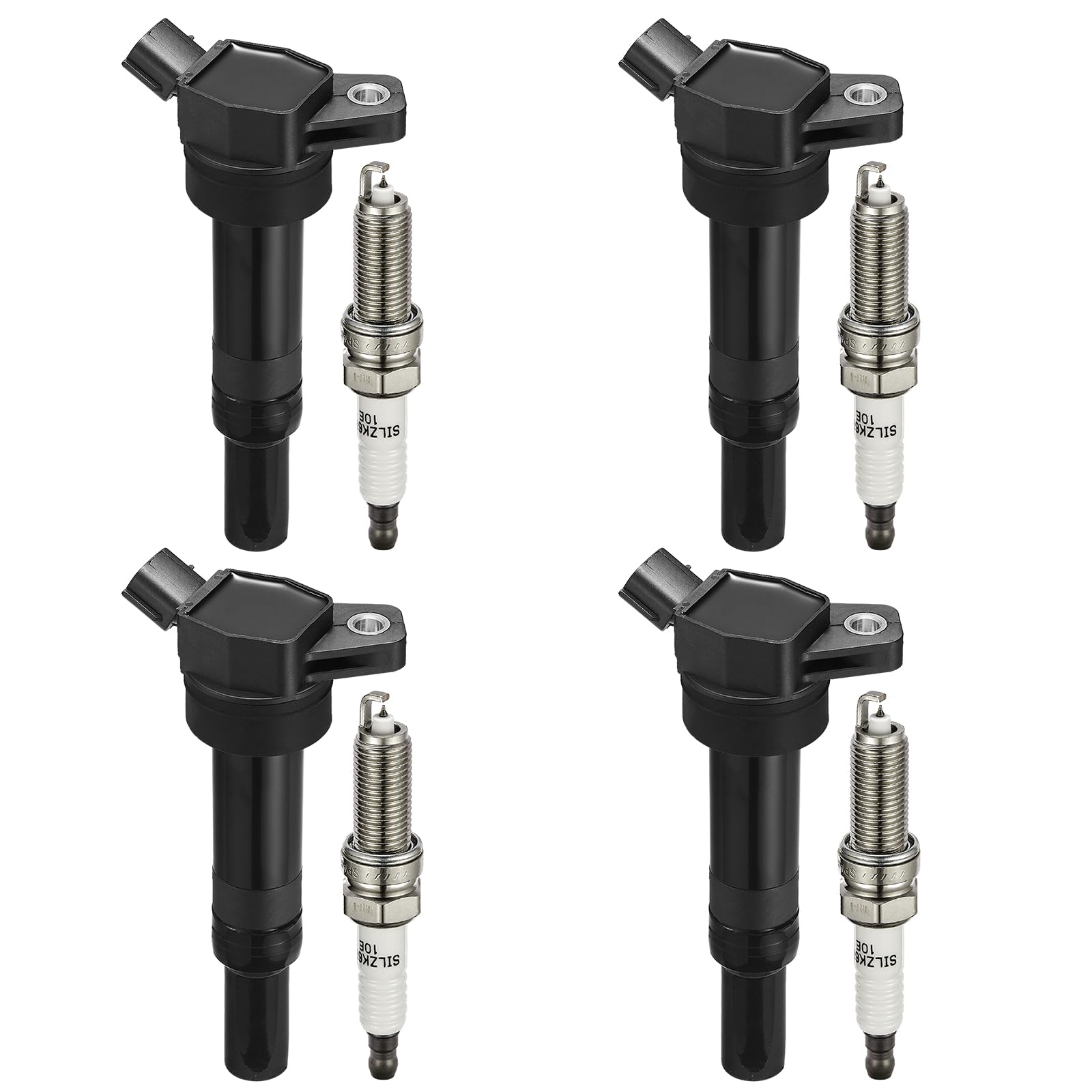 BDFHYK Ignition Coils UF651 and Iridium Spark Plug 9686 Compatible with Hyundai Elantra Coupe GT Tucson Kia Forte Soul l4 1.8L 2