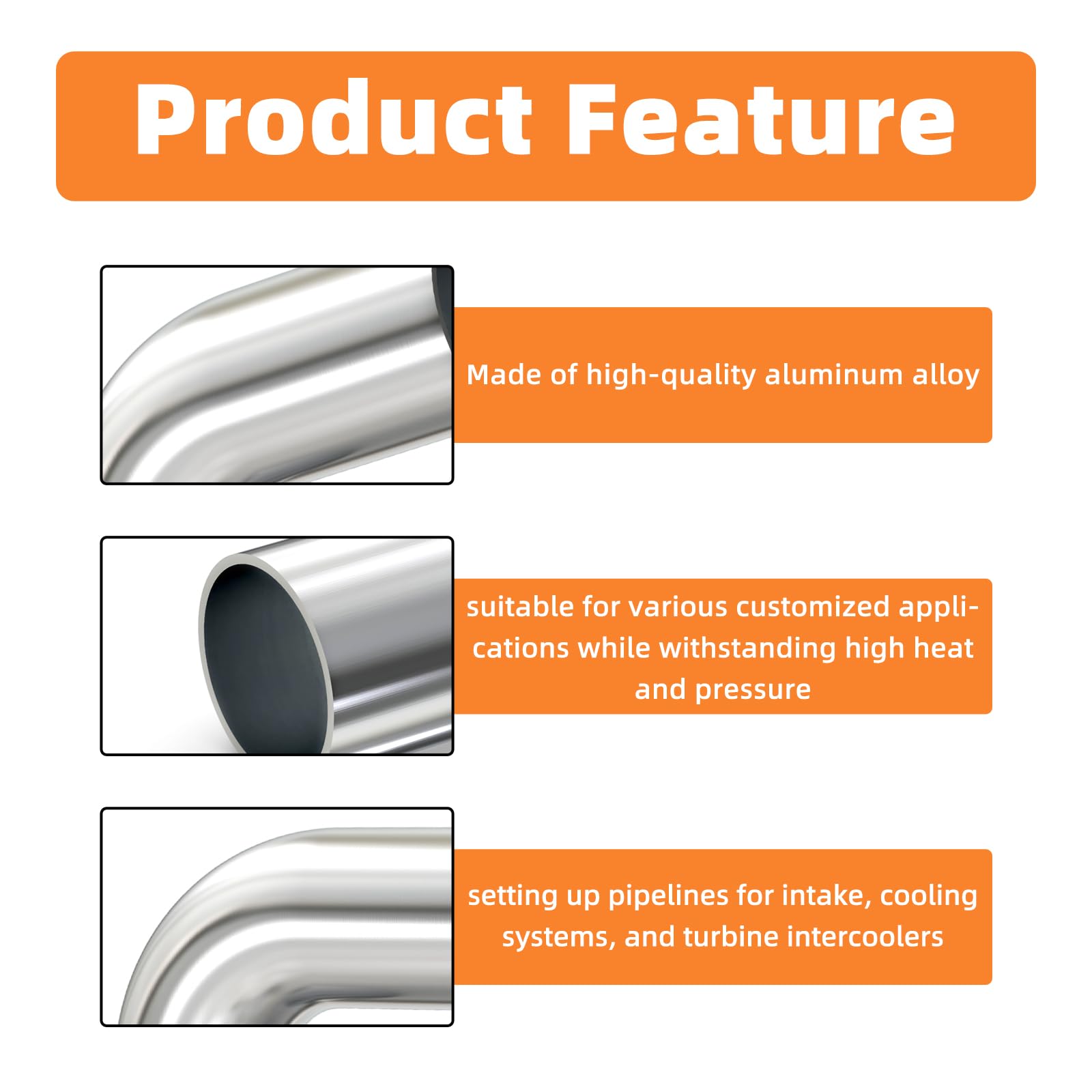 Gasher 2Pcs 90 Degree Elbow Aluminum Alloy Tube 2''Od, Leg Length 4'' (100Mm), Intercooler Pipe For Intake And Cooling Systems