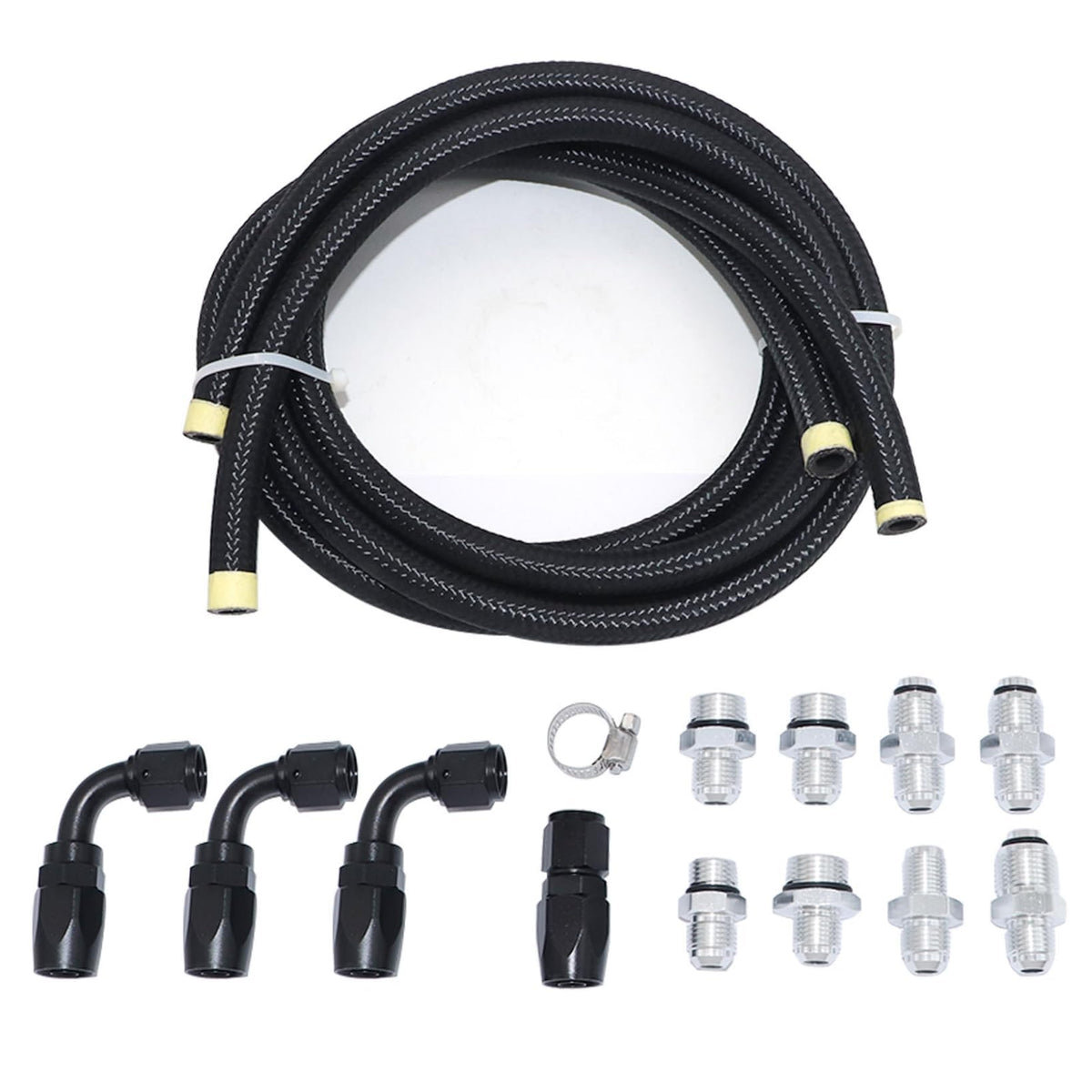 NLQR Universal Power Steering Pump Hose Kit Swap Pressure Return Line Fit For LS Swap LS1 LS3 Replace 551082 LS Swap Pressure Re