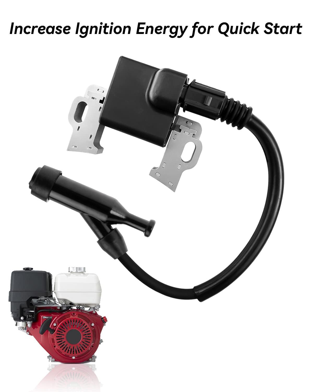 Ignition Coil with 4 Prong Connector Replaces 30500-Z5T-003 30500-Z5R-003 Fit for Honda Gasonline Engines GX240 GX270 GX340 GX39