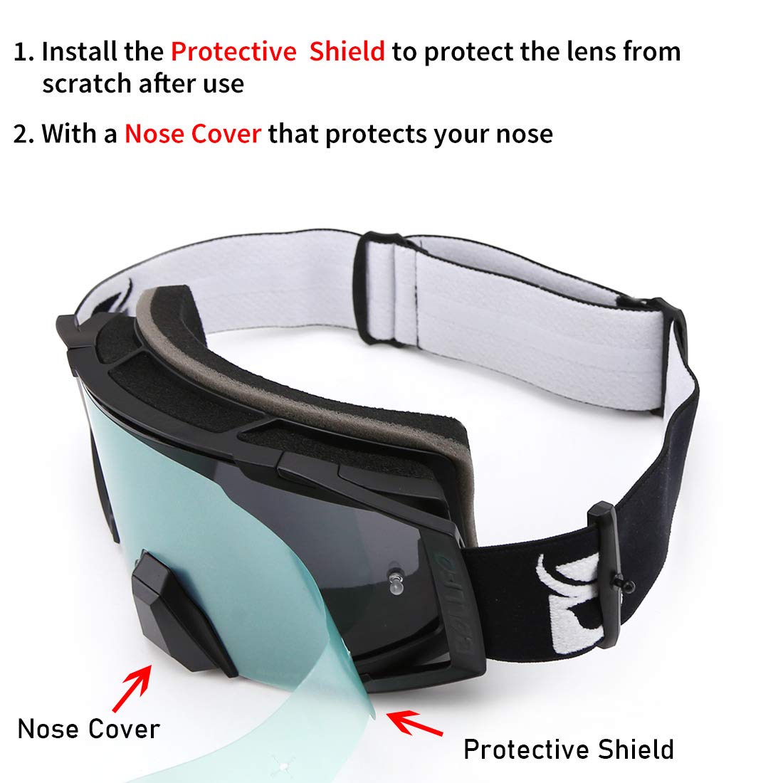 ZDATT Motorcycle Goggles Dirt Bike Goggles Motocross Goggles ATV Goggles Dustproof Racing Goggles Scratch Resistant Ski Goggles