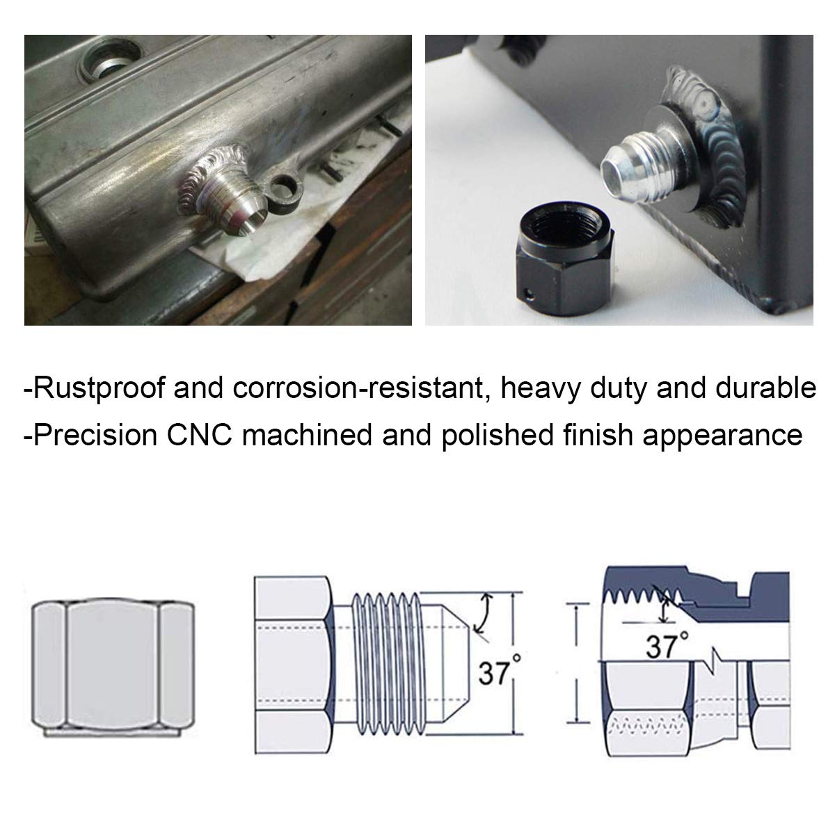 Evil Energy Male 10An Weld On Bung Fitting Stainless Steel 2Pcs
