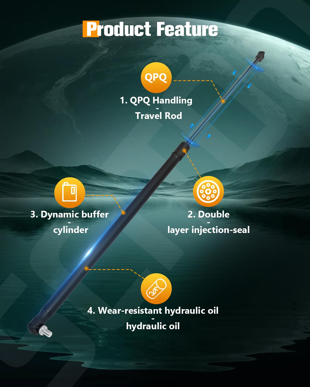 Scitoo 6159 2Pcs Lift Supports 29.56'' Fit For Buick For Lucerne 2006-2011,For Cadillac For Dts 2006-2011 Shock Struts Hood