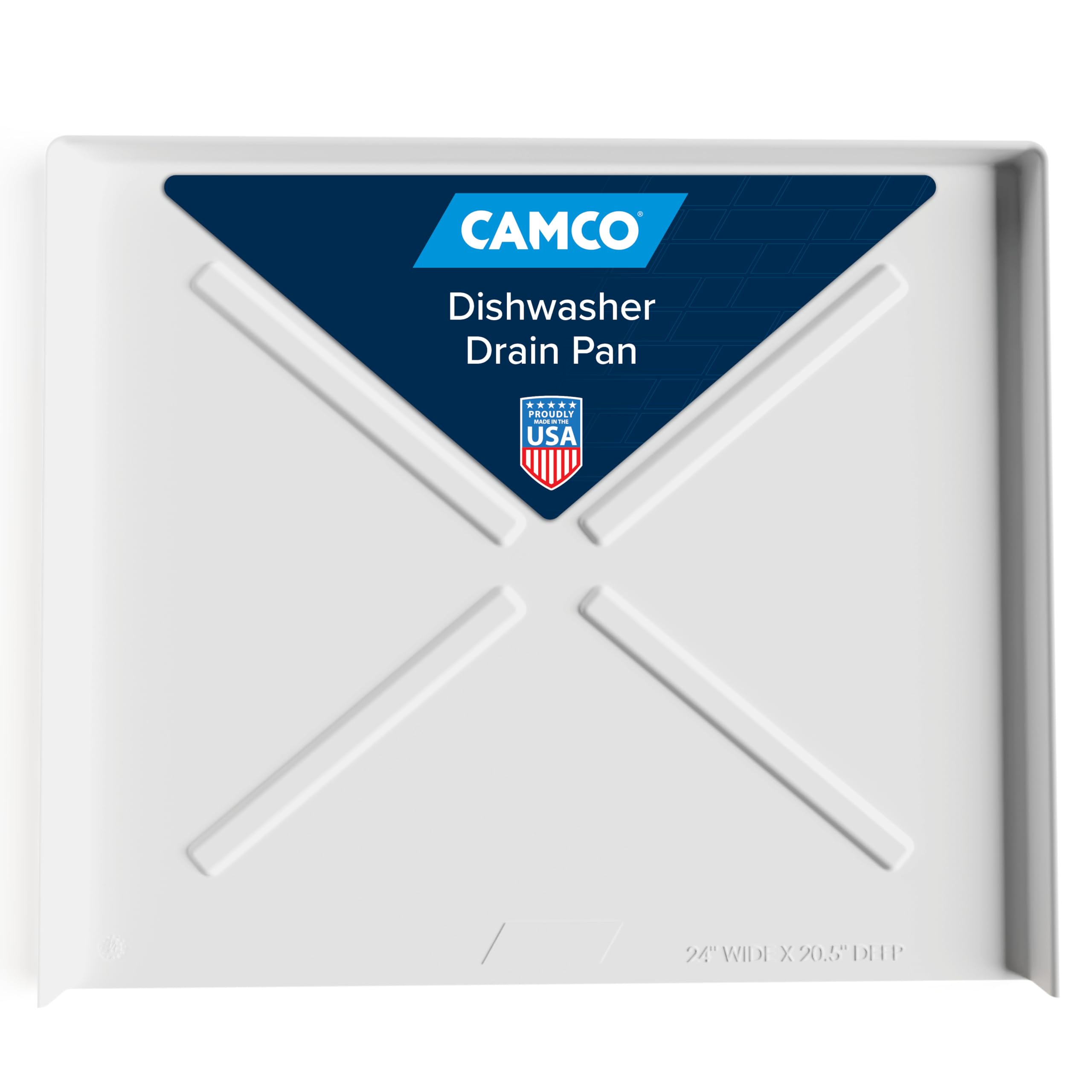 Camco Dishwasher Drain Pan - Protects Floors, Cabinets, Walls & Features Front Opening For Easy Leak Detection - Crafted Of Heav