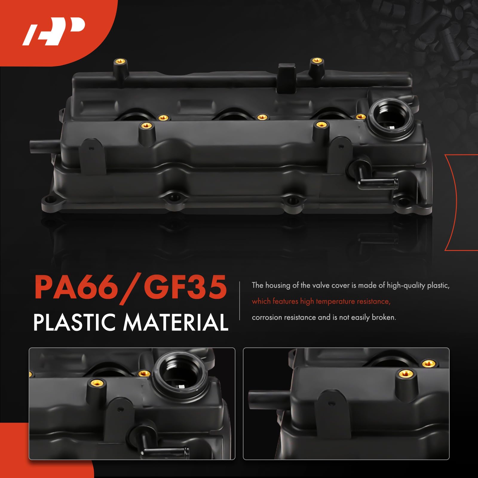 A-Premium Front & Rear Engine Valve Cover With Gasket, Bolts & Oil Cap Compatible With Nissan Altima (Teana) 2002-2006, Maxima 2002-2008, Quest 2004-2009, Murano 2003-2007, V6 3.5L Vq35De