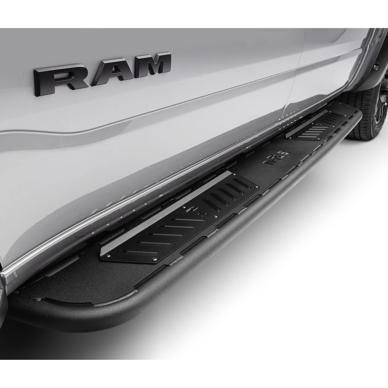 N-Fab Roan Running Boards For Ram | Cab Length, Extra Large 5.5' Step Plate, Textured Black | Nbd15Cc-Tx | Fits 2015.5-2023 Ram 1500, 2020-2021 2500 / 3500 Crew Cab All Beds, Srw / Drw Gas / Diesel