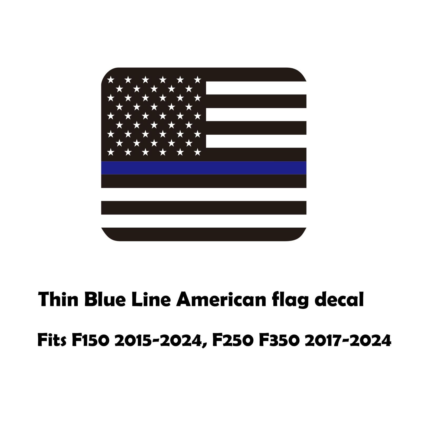 Zxiaochun Rear Middle Window American Flag Decal For Ford F150 F250 F350 2015-2022 2023 2024 Back Center Sliding Window Glass Usa Flag Vinyl Sticker (Thin Blue Line)
