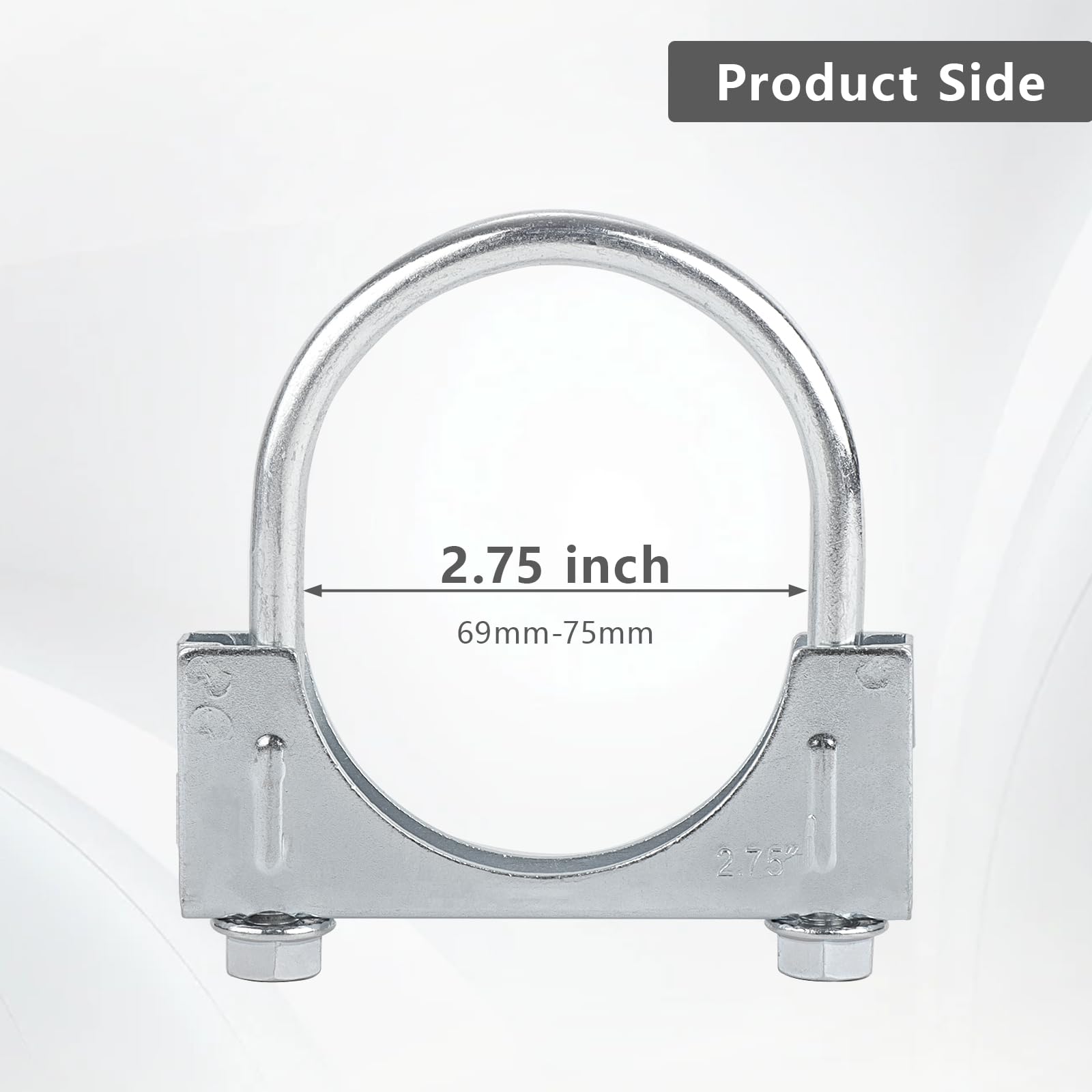 Lcgp 2.75'' Heavy Duty U Bolt Clamps Saddle Type Anti-Corrosion 2 Pack Muffler Clamps