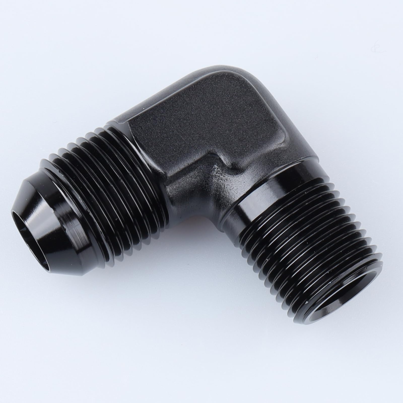 AC PERFORMANCE 90 Degree Elbow -8 AN Male to 3/8  NPT Male Fitting Adapter Connector Aluminum Black