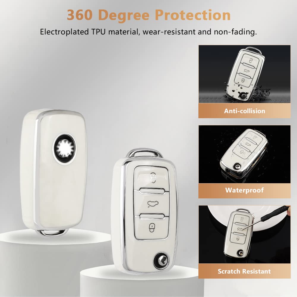 Pifoog Key Fob Cover For Volkswagen Vw Car Keychain Tiguan Jetta Beetle Passat Golf Gti Accessories Cute Tpu Smart Keys Case She