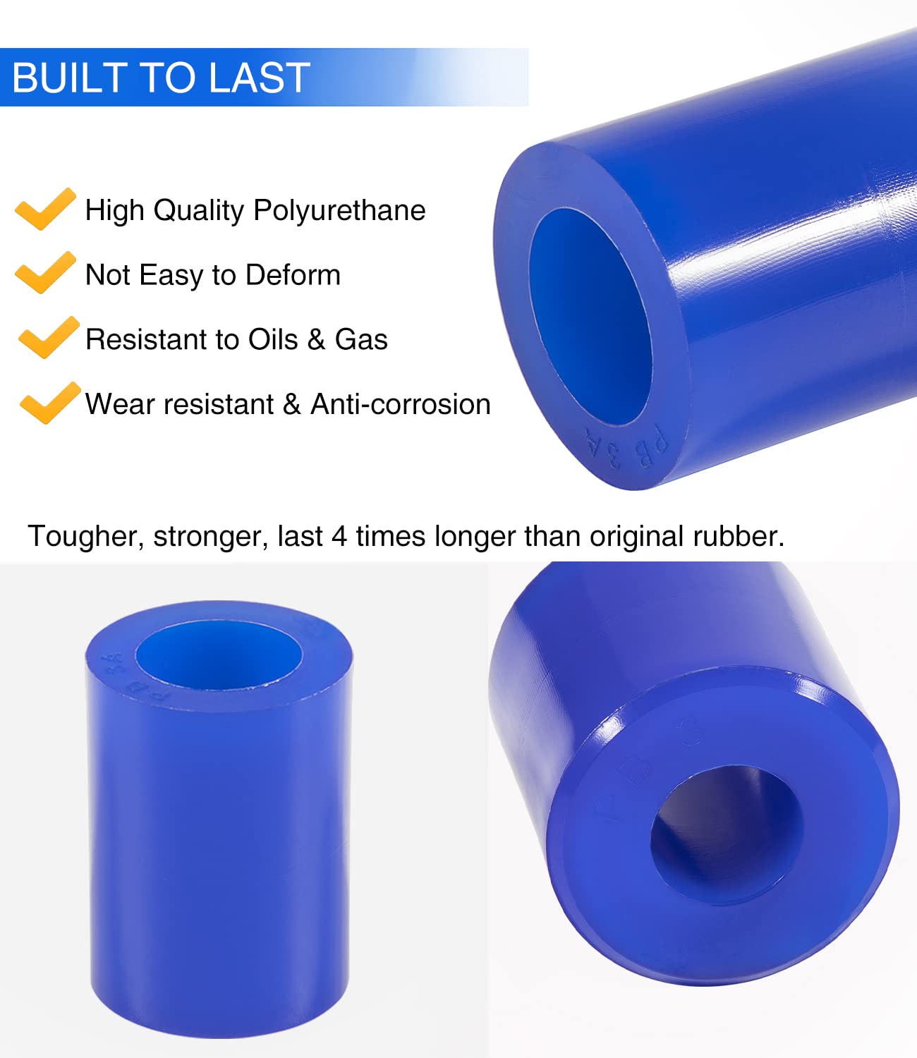 8 Pack Hood Roller Bushings For Peterbilt 357, 375, 379, Reference Part 13-04391, 13-03593, 377 With J Style Hinges, Polyurethan