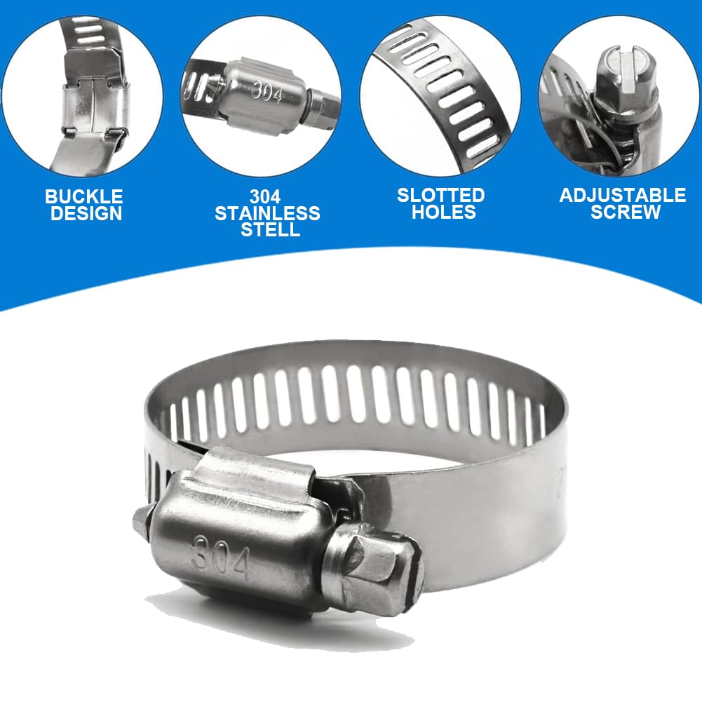 5/8 Transmission Oil Cooler Hose 10FT - SAE J1532 Certified, 300PSI High Pressure, Includes 10 Clamps for Leak-Free Fit (-40F to