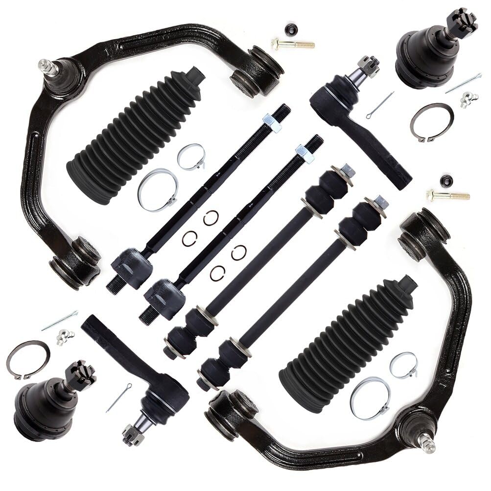 Scitoo 12Pcs Front Suspension Kit Upper Control Arm And Ball Joint Outer Inner Tie Rod End W/Boot Sway Bar End Link For 1998-2011 For Ford Ranger For Mazda B2500 B3000 B4000