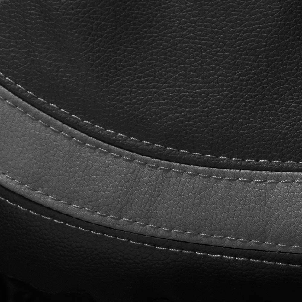 Motor Trend Gray Faux Leather Car Seat Covers For Front Seats - Premium Automotive Bucket Seat Covers, Made For Vehicles With Removable Headrests, Interior Covers For Car Truck Van Suv