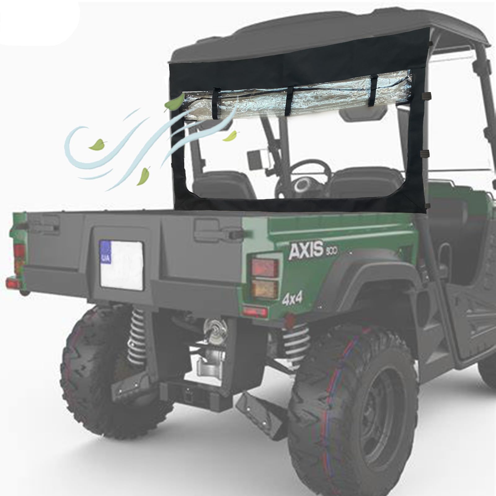 Qymoto Axis 500 Utv Rear Windshield Water-Resistant For Hisun 500 700,Axis 500 700 750 Crew Accessories,Soft Rear Window With Zipper For Rhino 450 660 700,Massimo Msu500,Coleman 500 700 Parts