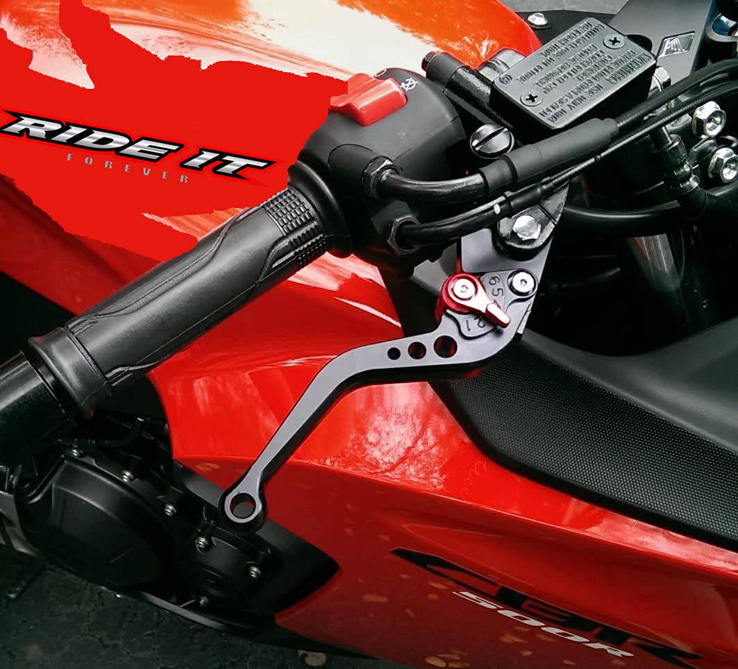Ride It Forever Short Brake Clutch Levers For Cbr500R/Cb500F/X 2013-2021,Grom 2014-2024,Cbr250R 2011-2013,Cbr300R Cb300F/Fa 2014-2022,Cb400F/Cb400R 2013-2020-Black