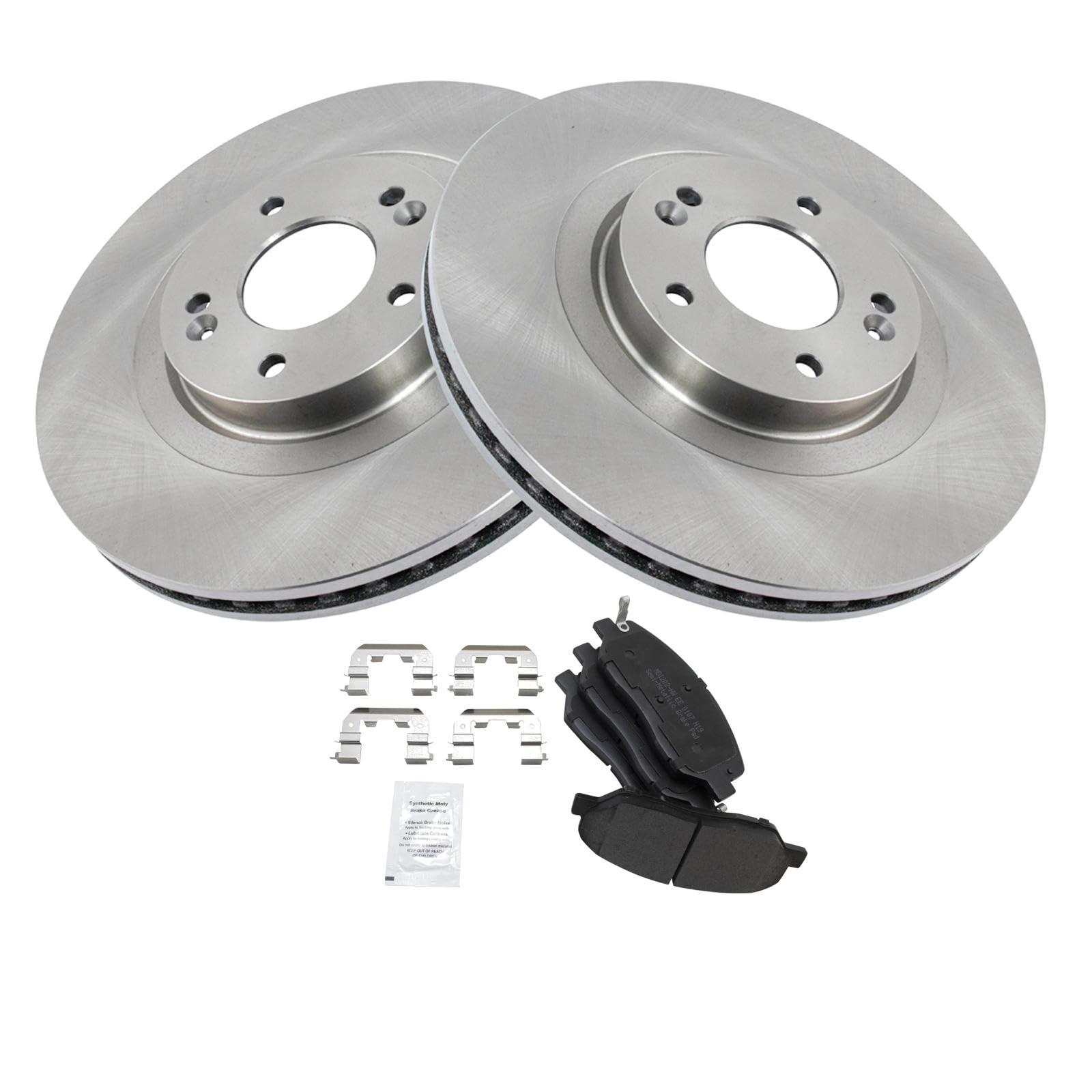 Trq Front Brake Pad & Rotor Kit Brake Pads Brake Rotor Semi-Metallic Compatible With 2013-2016 Hyundai Santa Fe