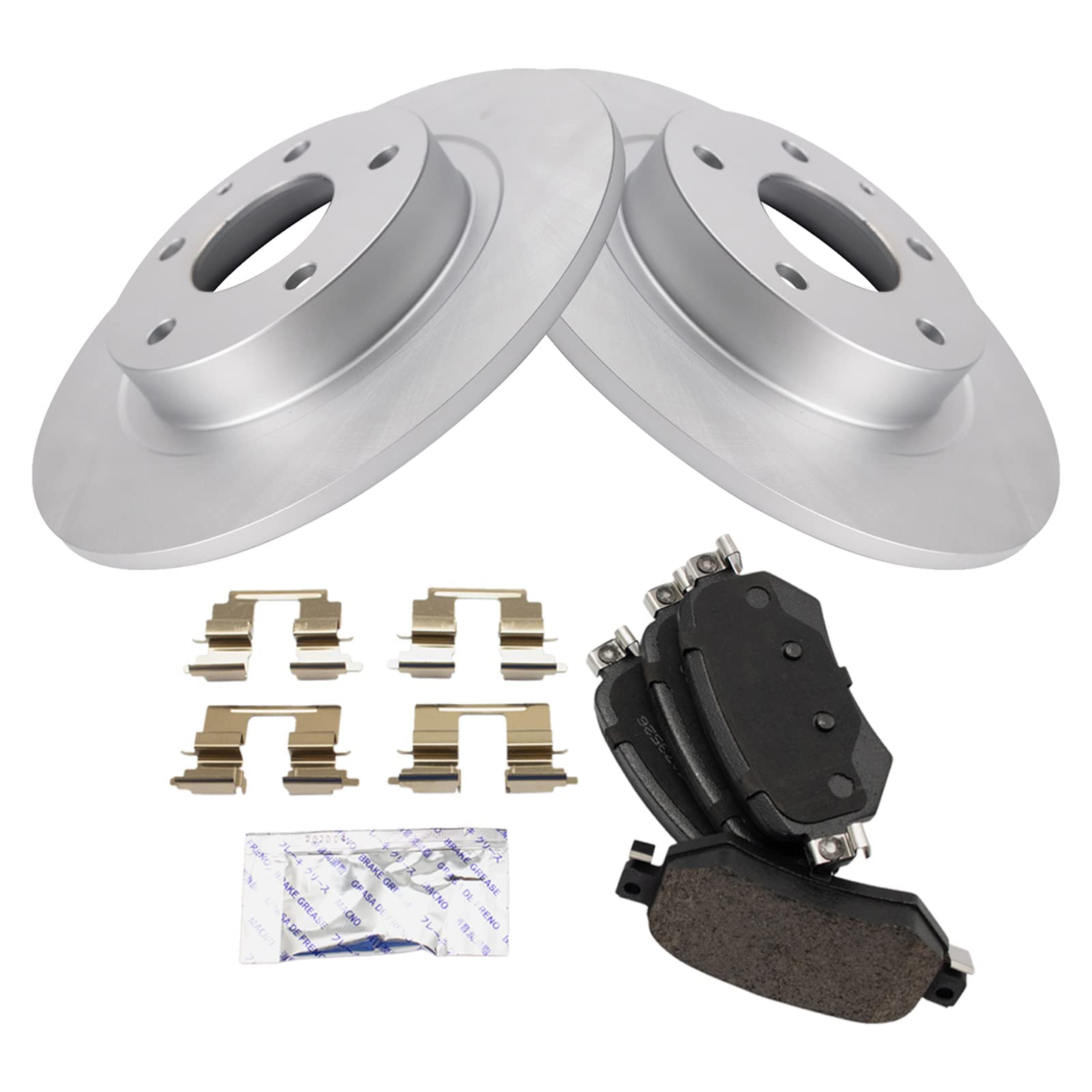 Trq Rear Brake Pad & Rotor Kit Brake Pads Brake Rotor Ceramic Premium G-Coated Compatible With 2016-2020 Mazda 6