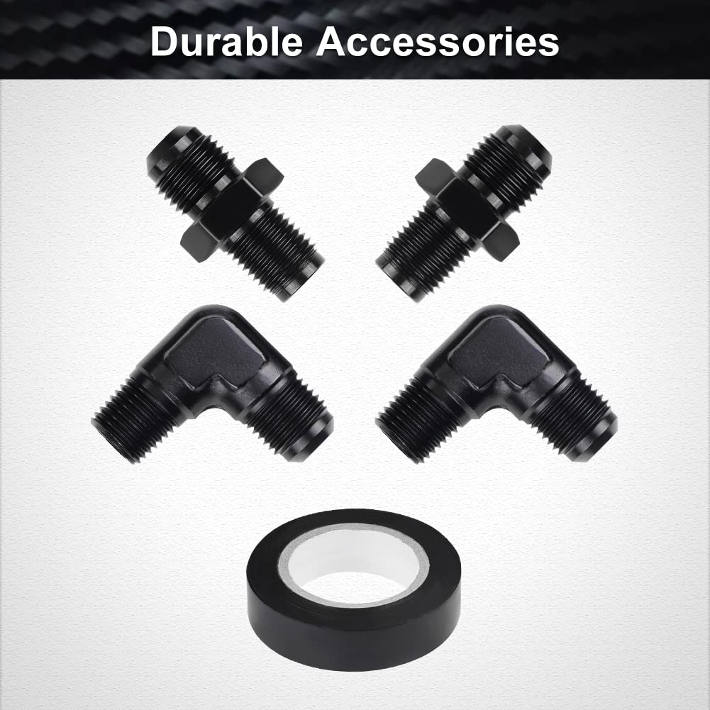 Waterwich 6An Transmission Cooling Line Kit Compatible With 4L60 3L80 700R4 Th350 Th400 Cbc350, 7Ft Ptfe Nylon Braided Stainless