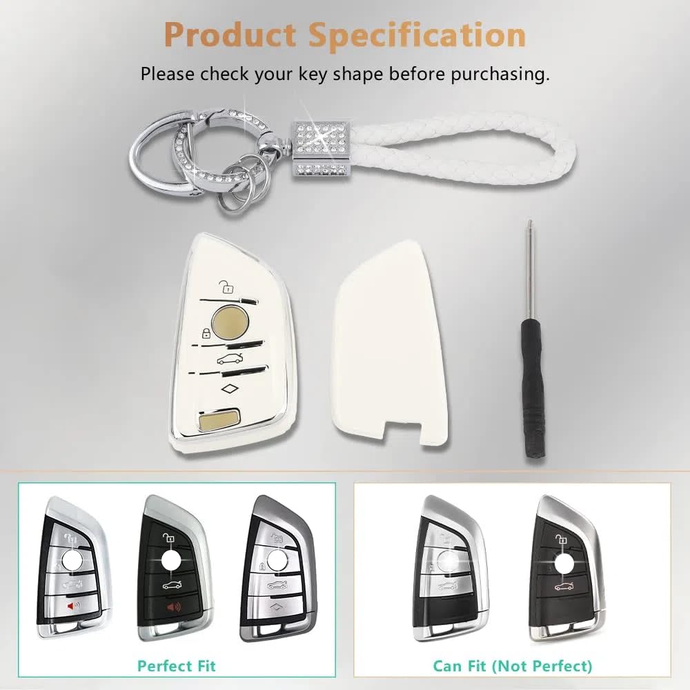 Pifoog Key Fob Cover For Bmw Soft Tpu 4 Buttons Keys Case Shell Accessories Bling Car Keychain For Bmw X1 X2 X3 X4 X5 X6 X7 3 4 5 6 7 8 Series M3 M4 M5 M8 Girly Women