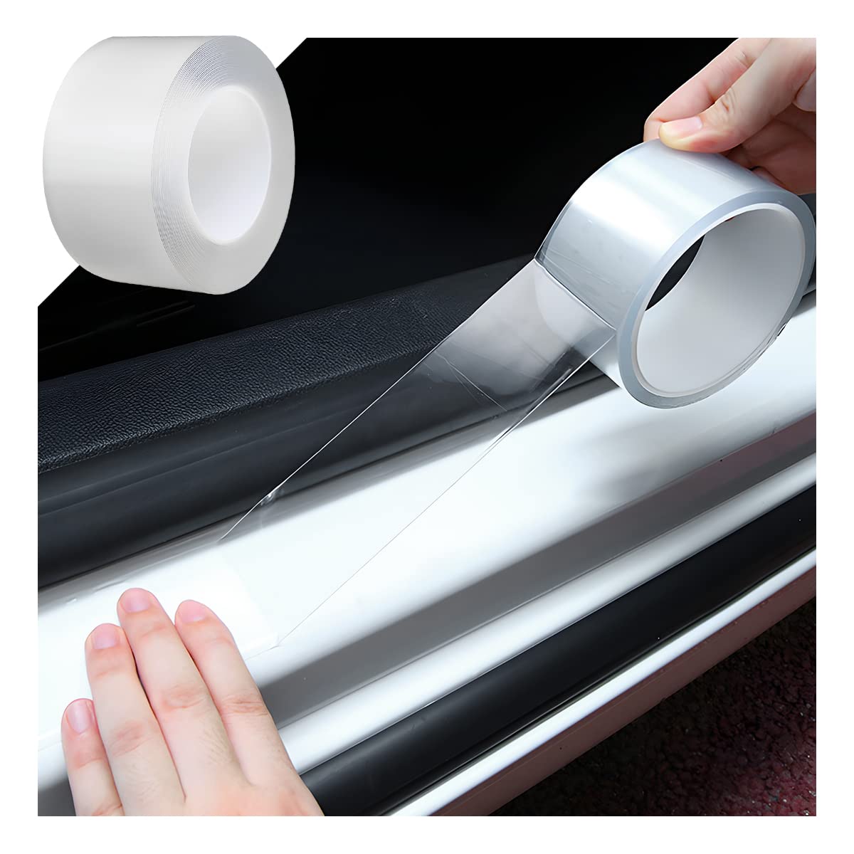 Blau Grun Car Door Entry Guard, Clear Trim Guard/Cover For Car Door Sill, Edge, Rear Bumper, Anti-Collision Protector Film Universal For Most Cars, Vehicles, Suvs (2.7"X394", Transparent)