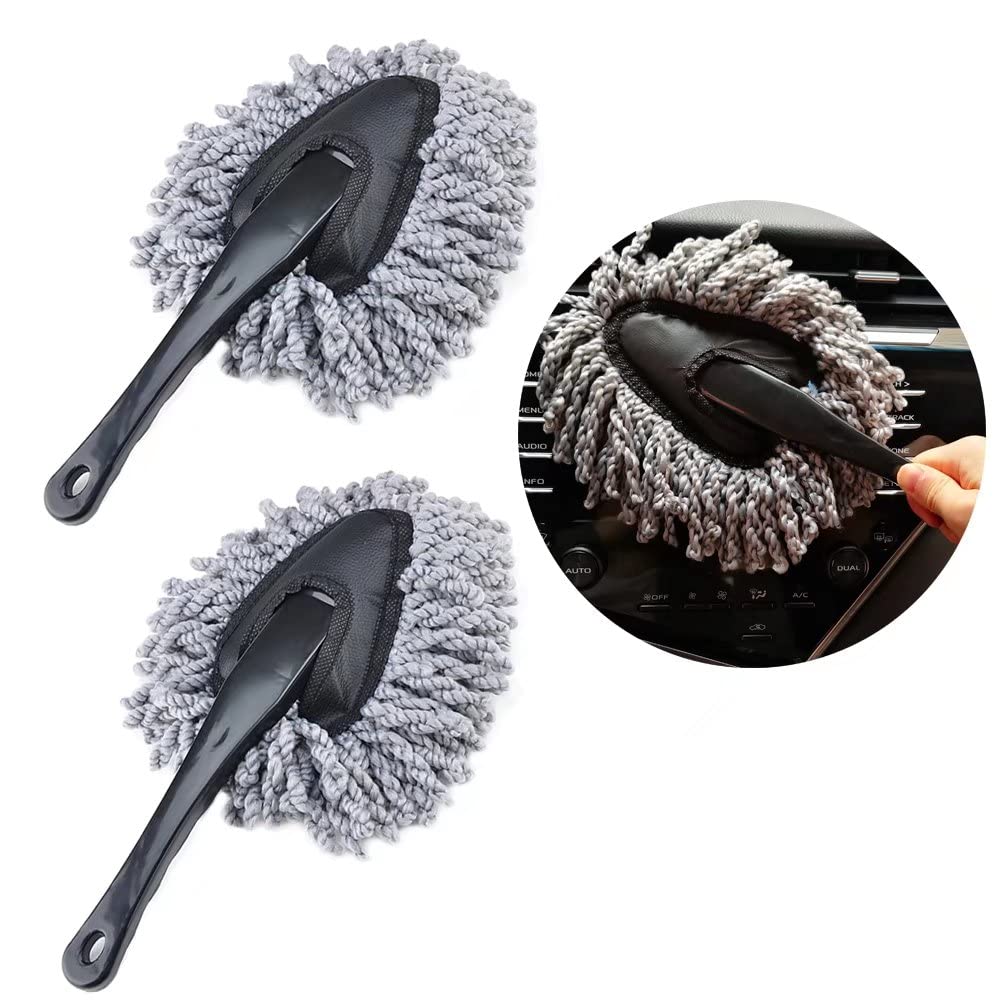 Ipely 2 Pack Super Soft Microfiber Car Dash Duster Brush For Car Cleaning Home Kitchen Computer Cleaning Brush Dusting Tool