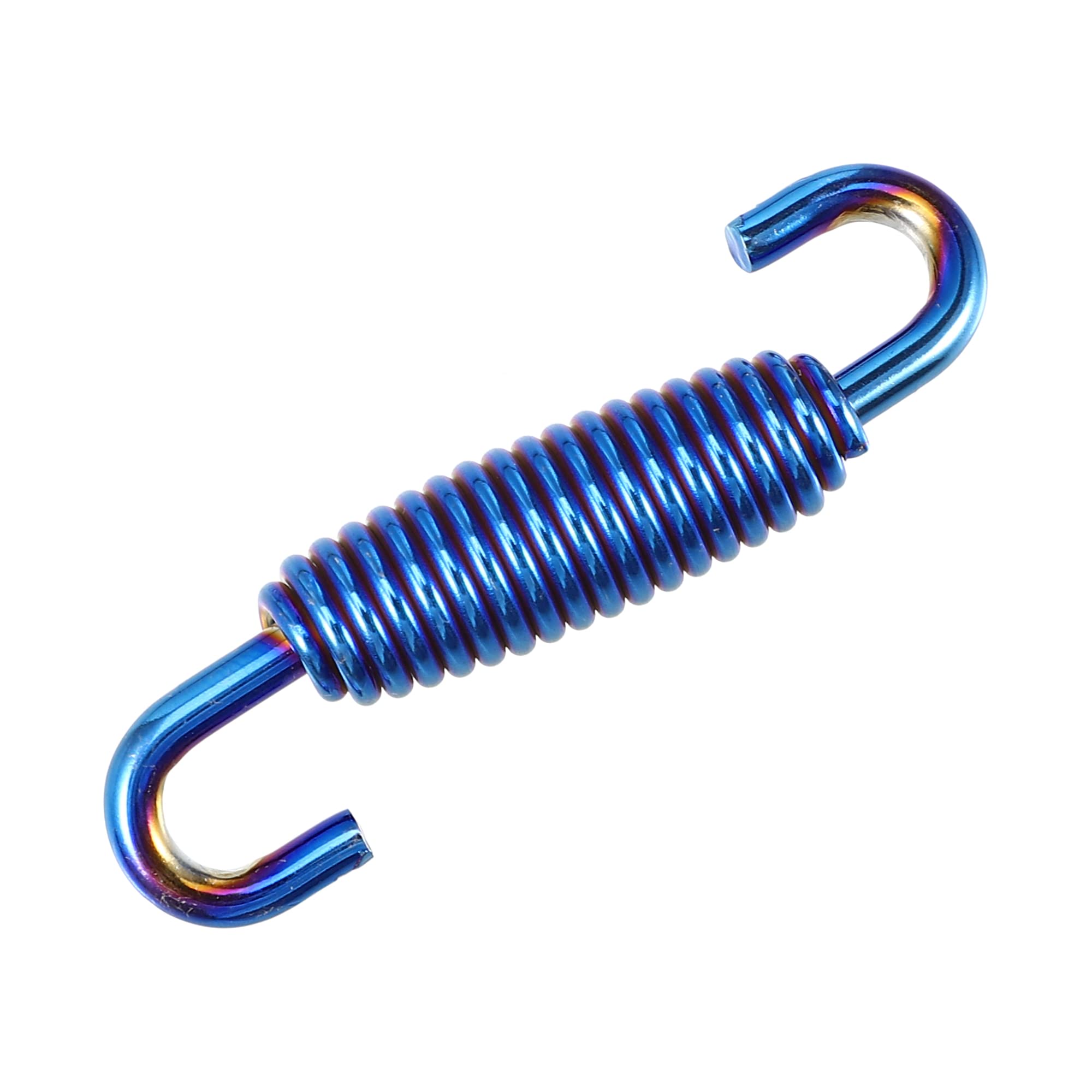 X Autohaux 2 Pcs Motorcycles Universal Exhaust Pipe Spring 55Mm 2.17' Stainless Steel Exhaust Pipe Spring Hook Modified Accessory Blue