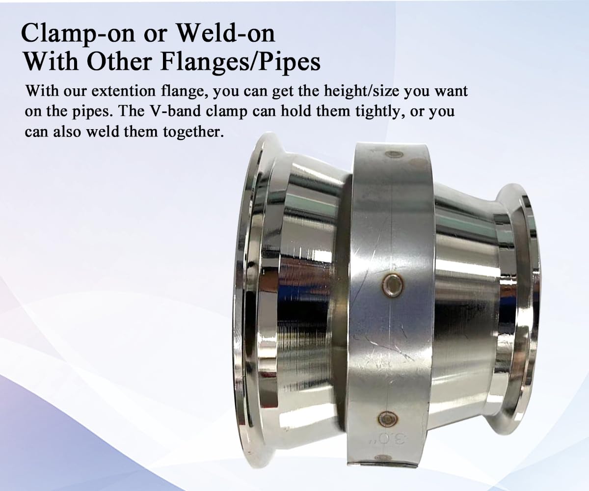 Elifecenter 3'' to 4'' Exhaust Flange Adapter,Turbo Exhaust V-band Adaptor Flange CNC(3''ID to 4''ID)