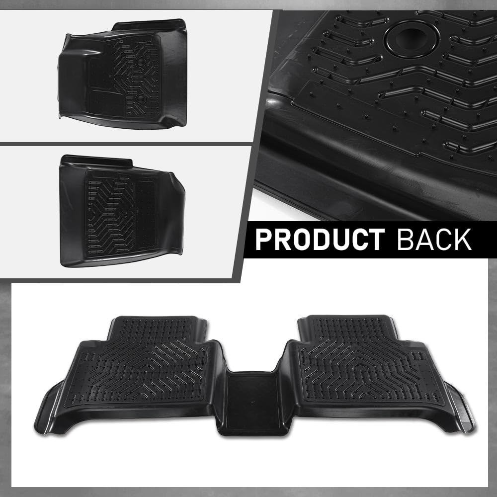 G-PLUS TPE Floor Mats for Chevy Colorado/GMC Canyon 2015-2022, Black All-Weather Liners, Full Coverage for 1st & 2nd Row