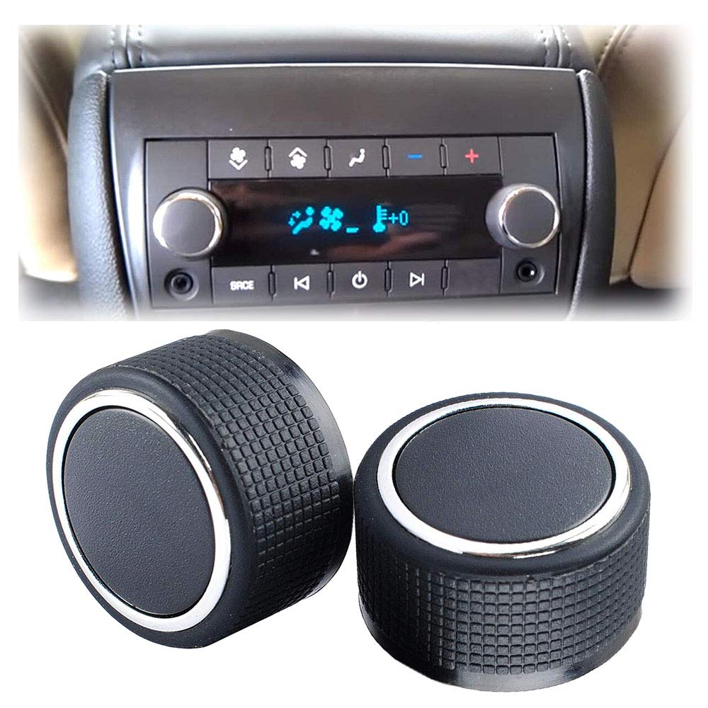 Rear Control Knobs Compatible With 2007-2013 Chevy Tahoe Chev-Rolet Silverado Gmc Acadia Sierra Escalade Buick Enclave Yukon Cadillac-Audio Volume Control Knob Replacements Gm 22912547