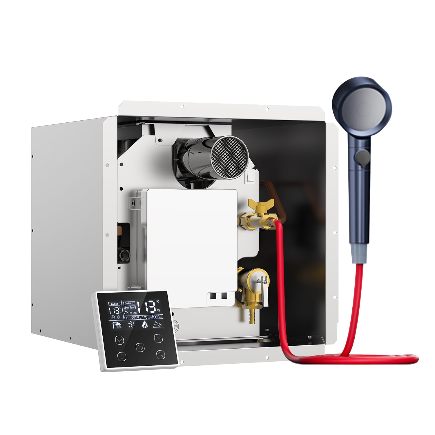 Gen II Ranein RV Tankless Water Heater 65,000 BTU, On-Demand Propane Instant Hot Water, Zero Cold Water Start, Thermostatic Mixi