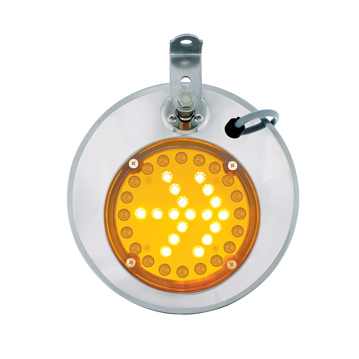 United Pacific 86505 Stainless Steel 8-1/2 Inch Convex Heated Mirror With Led - Driver