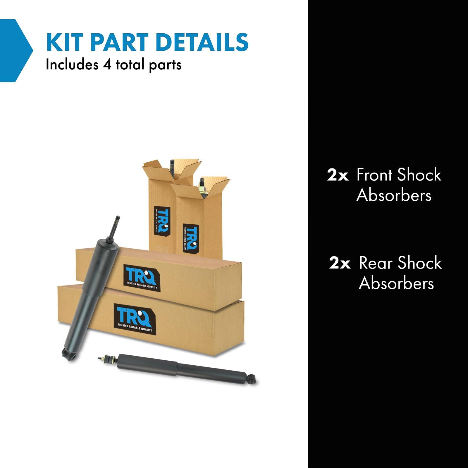 Trq Front & Rear Shock Absorbers Lh & Rh Kit Set Of 4 For Ford E Series Van