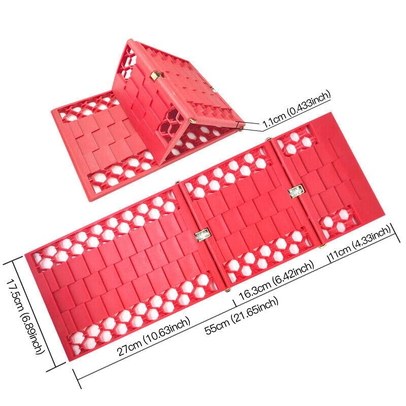 Jeremywell All-Weather Foldable Auto Traction Mat Tire Grip Aid, Car Escape, Emergency Off Road Traction Tool, Work For Snow, Ic