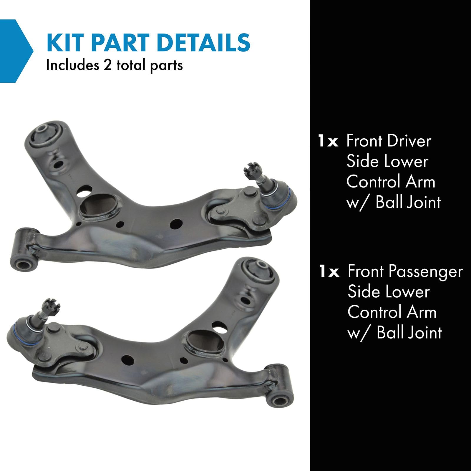 Trq Front Lower Control Arm With Ball Joint Set Compatible With 2015-2017 Lexus Nx200T 2018-2021 Nx300 2015-2021 Nx300H 2006-201