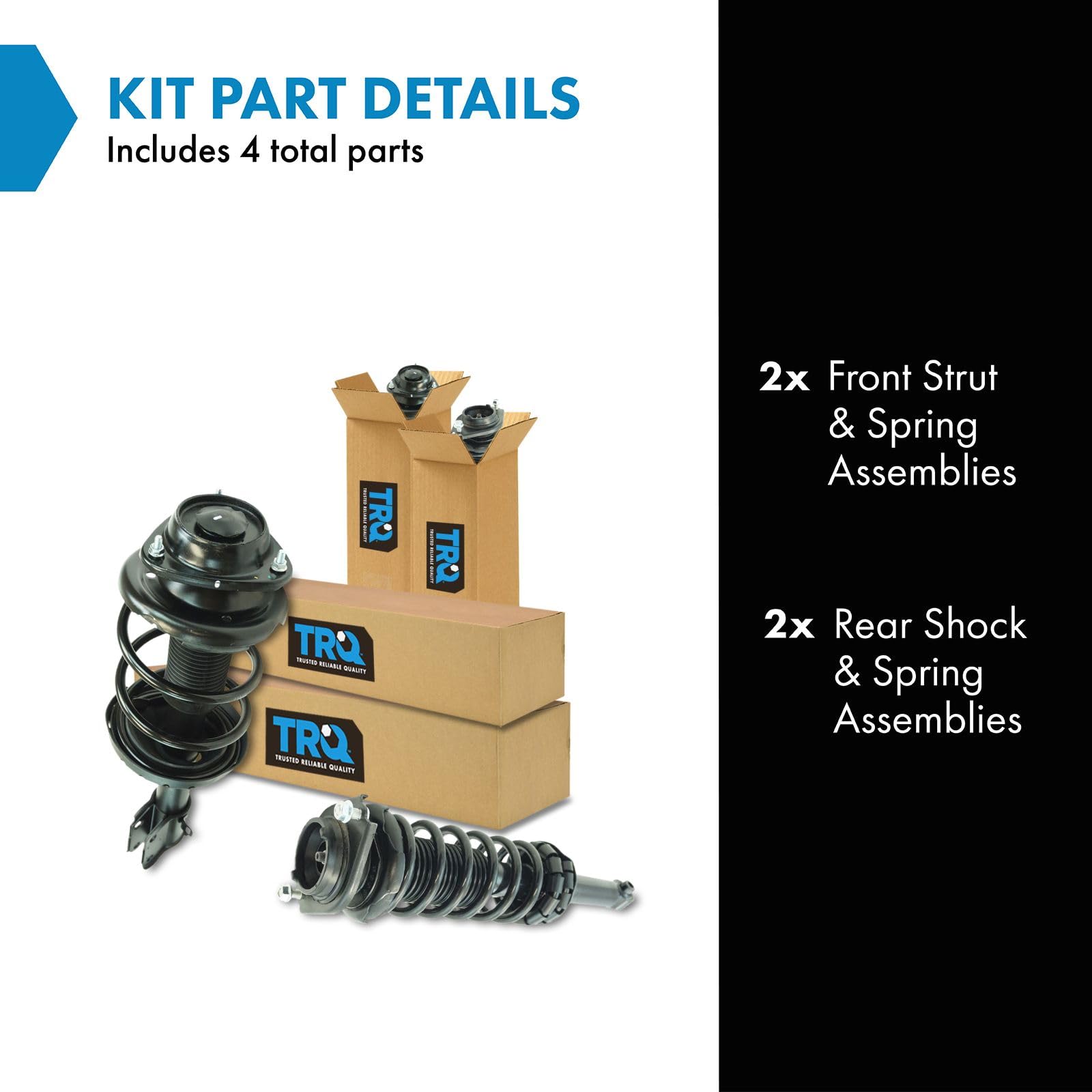 Trq Front And Rear Strut & Coil Spring Assembly Set Driver & Passenger Sides Compatible With 10-12 Subaru Outback