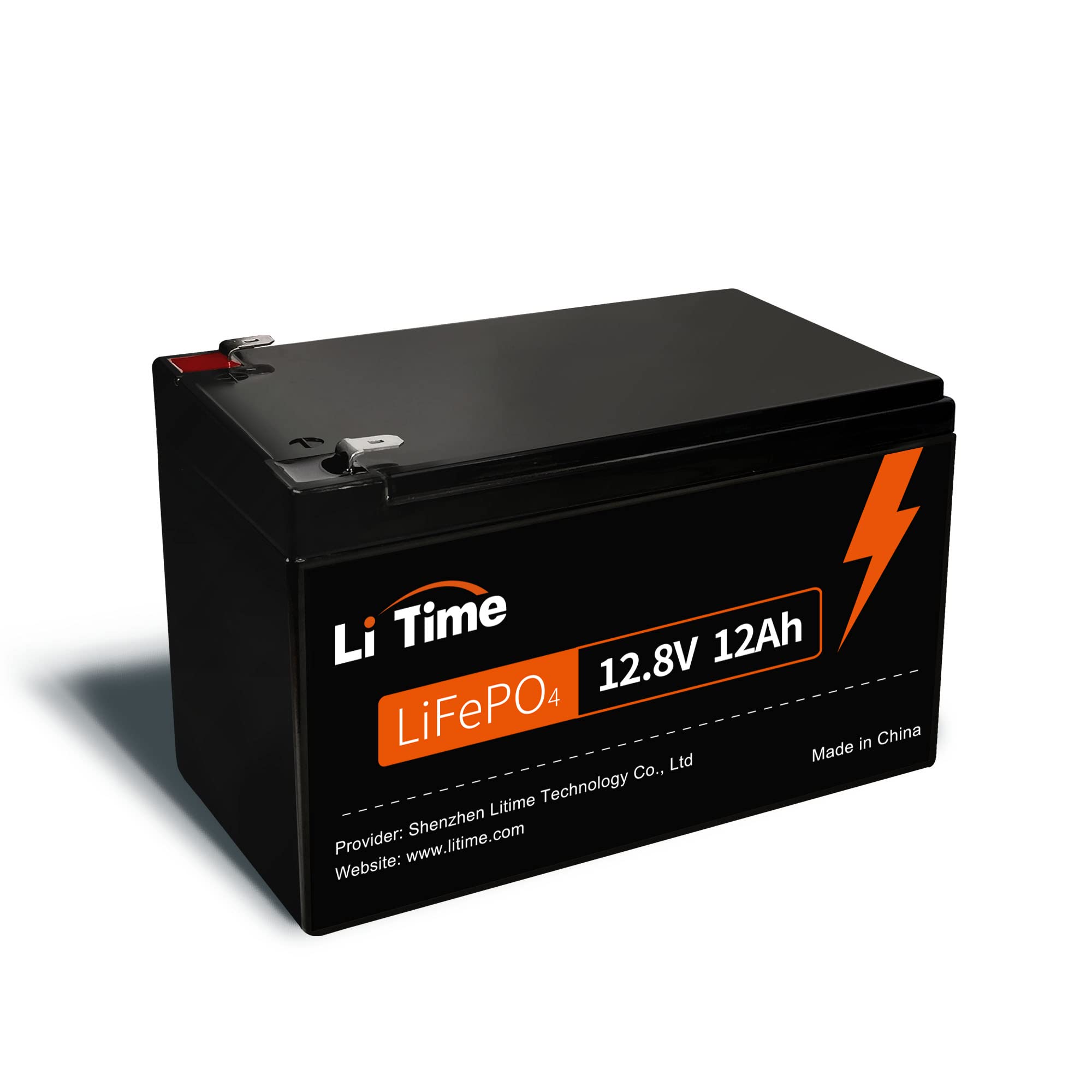 Litime 12V 12Ah Lifepo4 Lithium Battery, Built-In 12A Bms 153.6W Output Power, 4000+ Deep Cycles& 10-Year Lifetime, Low Self-Dis