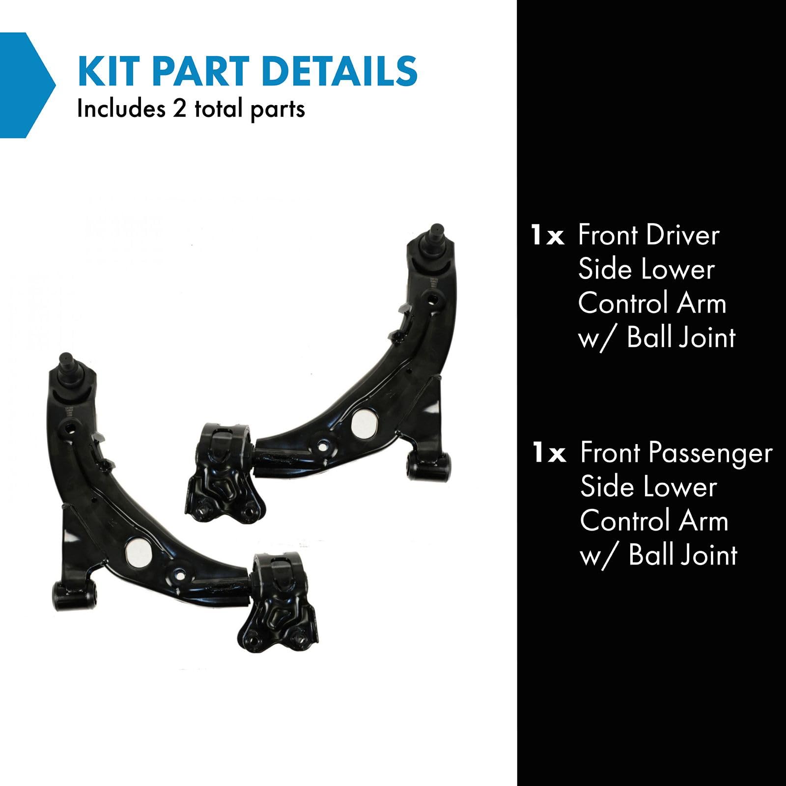 Trq Front Lower Control Arm With Ball Joint Set Compatible With 2007-2012 Mazda Cx-7