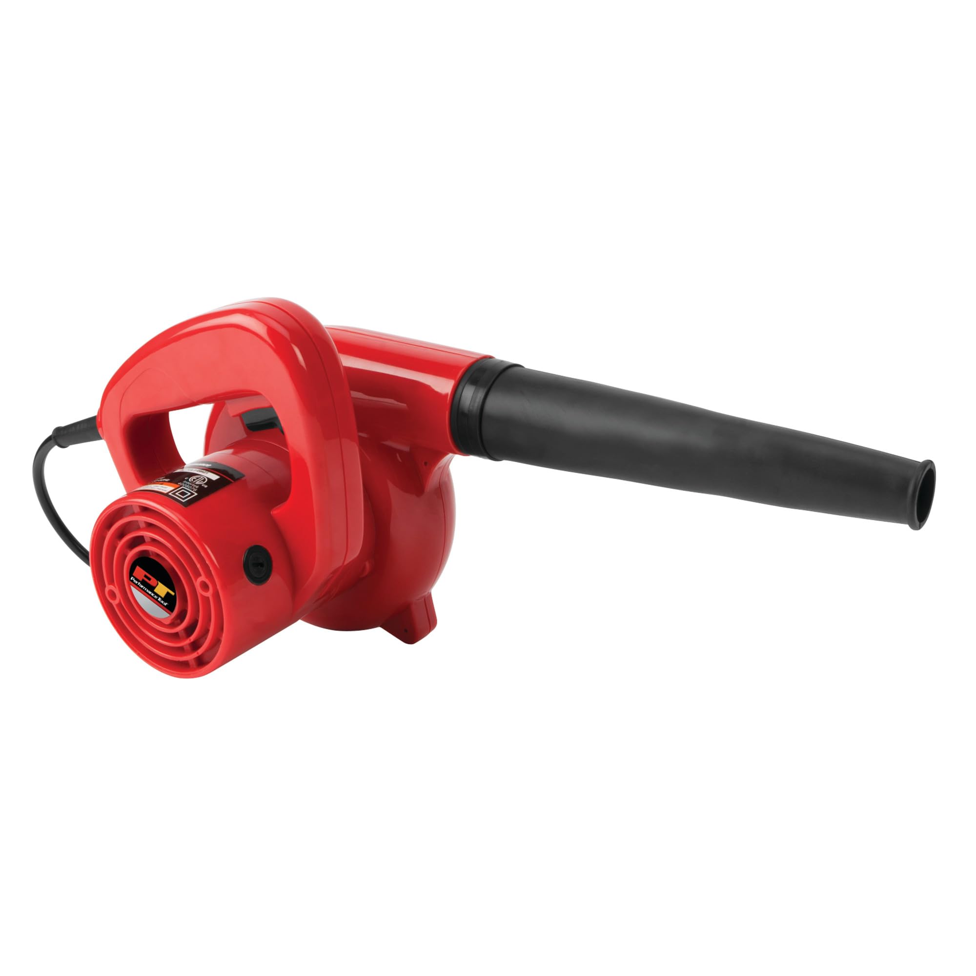 Performance Tool W50063 600W Garage/Shop Handheld Blower - Compact, 75+ mph air Flow, 16,000 max RPM - Large Handle with Lockable Trigger - Includes Vaccum Bag