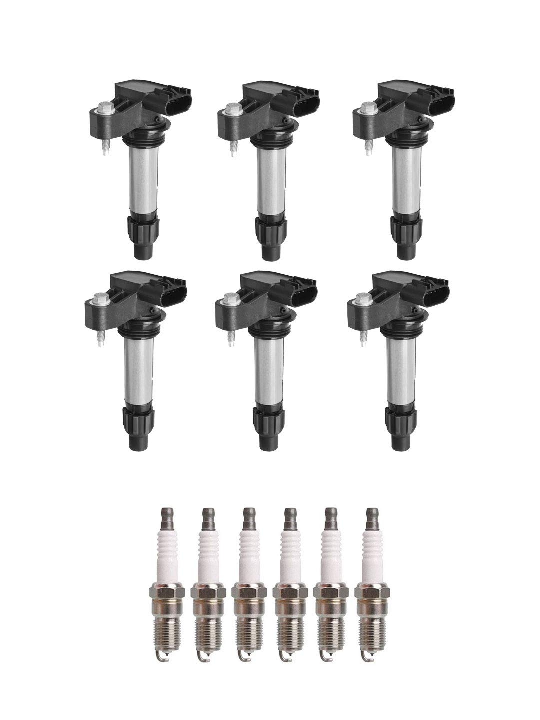 Ena Pack 6 Ignition Coil With 6 Iridium Spark Plug 3.6 V6 2010 2012 2013 2014 2015 2016 Compatible With Buick Chevy Cadillac Mal