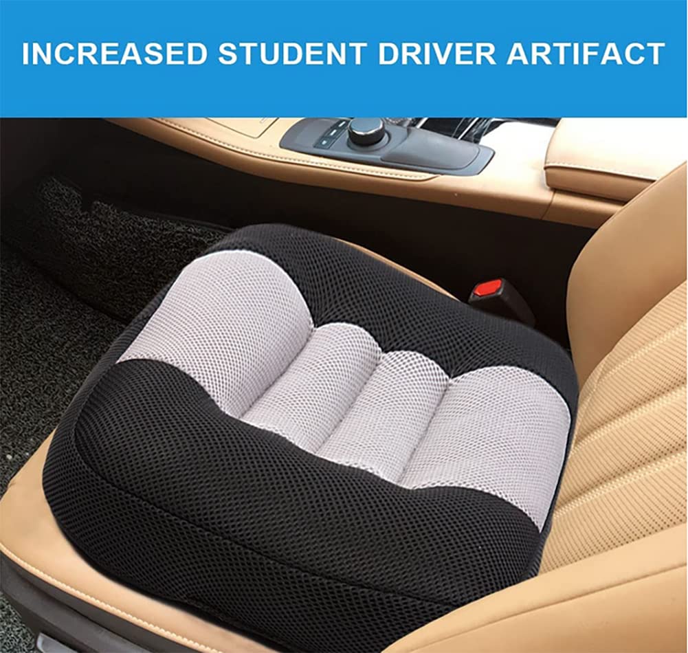 Car Driving Seat Cushion, Car Seat Elevation Cushion, Dwarf Adult Booster Seat Cushion For Short Drivers, Increase The Field Of View By 4.7In, Ideal For Trucks, Cars, Chairs, Wheelchairs (Grey)