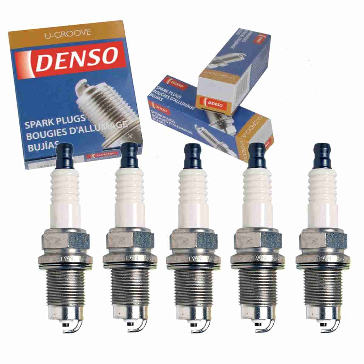 5 pc DENSO Standard U-Groove Spark Plugs compatible with Volkswagen Beetle 2.5L L5 2006-2010