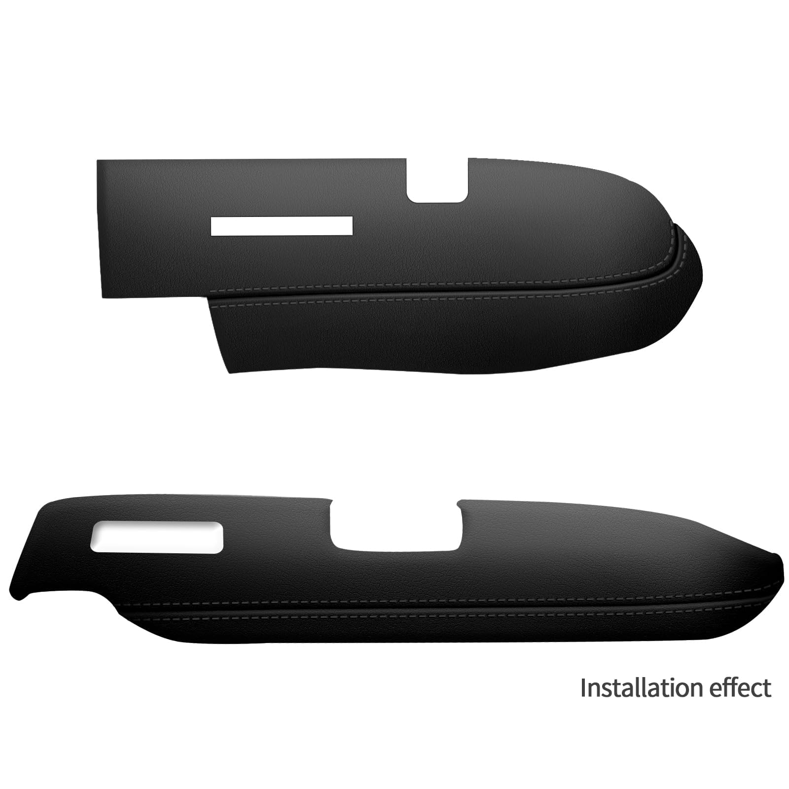 Aomsazto Front Door Panels Armrest Cover Leather Left & Right For Honda Cr-V Crv 2007-2012 (Black)