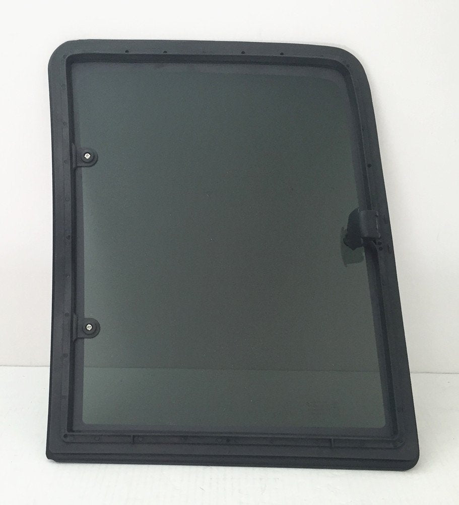 NAGD Movable Right Side Quarter Window Glass W/Frame & Latch for Chevy/GMC Pickup 1988-2000, Tempered Glass, Gray/Black
