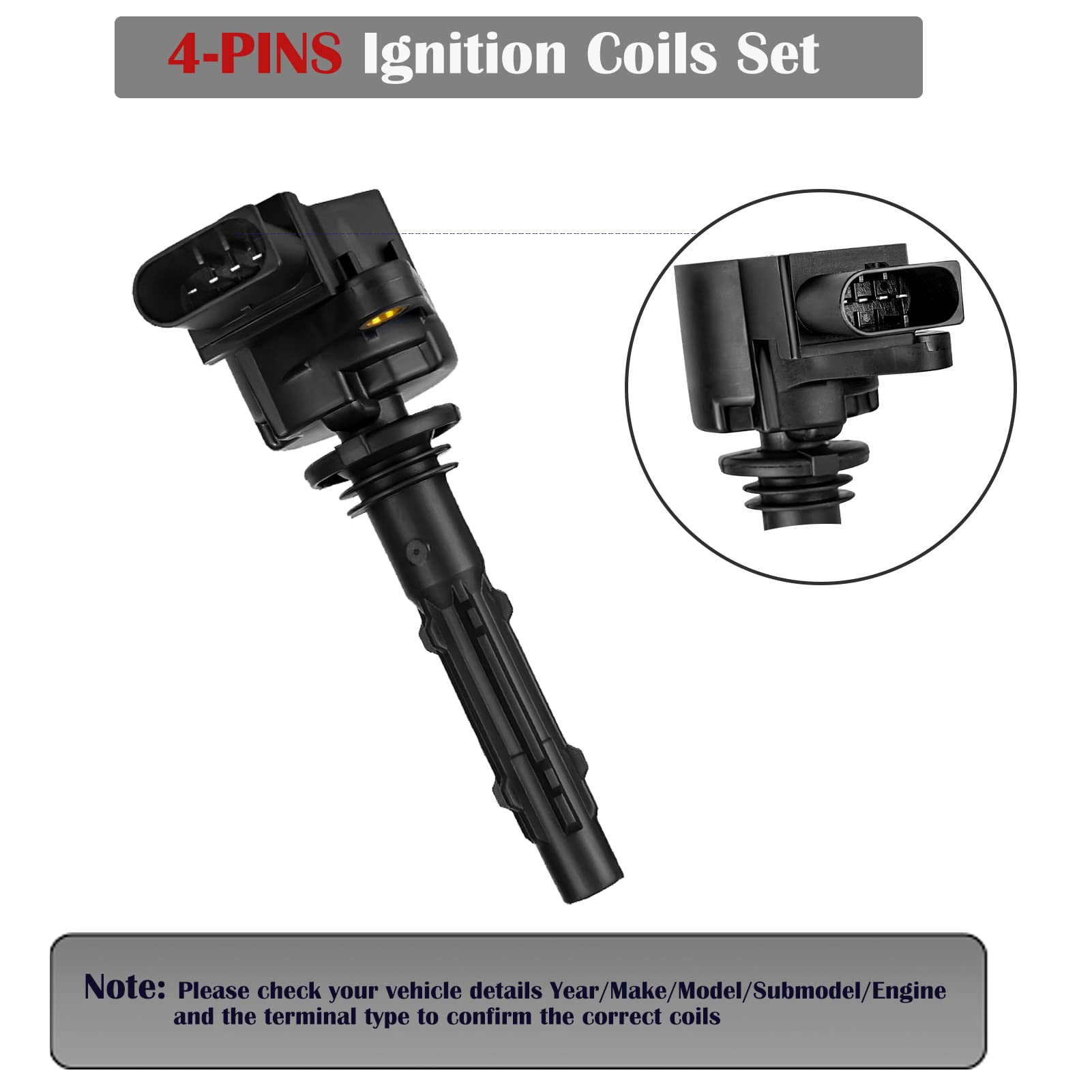 Set Of 6 Ignition Coil Pack Fits For 3.5L V6 Mercedes Benz E350 Ml350 Glk350 R350 C230 C280 C300 C350 Slk350 Clk350 2006 2007 20