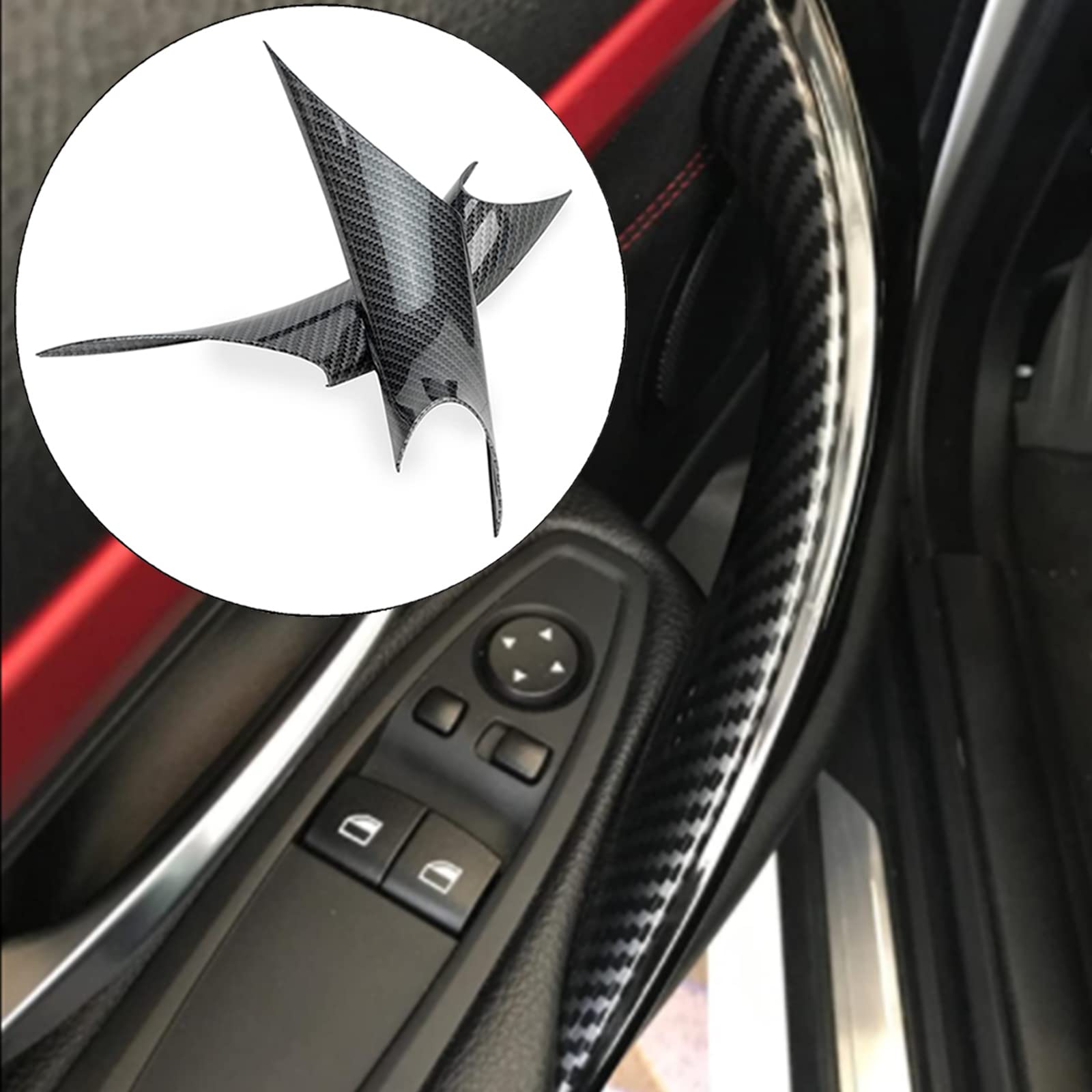 WEILEITE Front Interior Inner Inside Door Pull Handle Grab Cover Fit for BMW 320,328,330,335,M3 3 Series F30/F31/F34/F80 2012-20