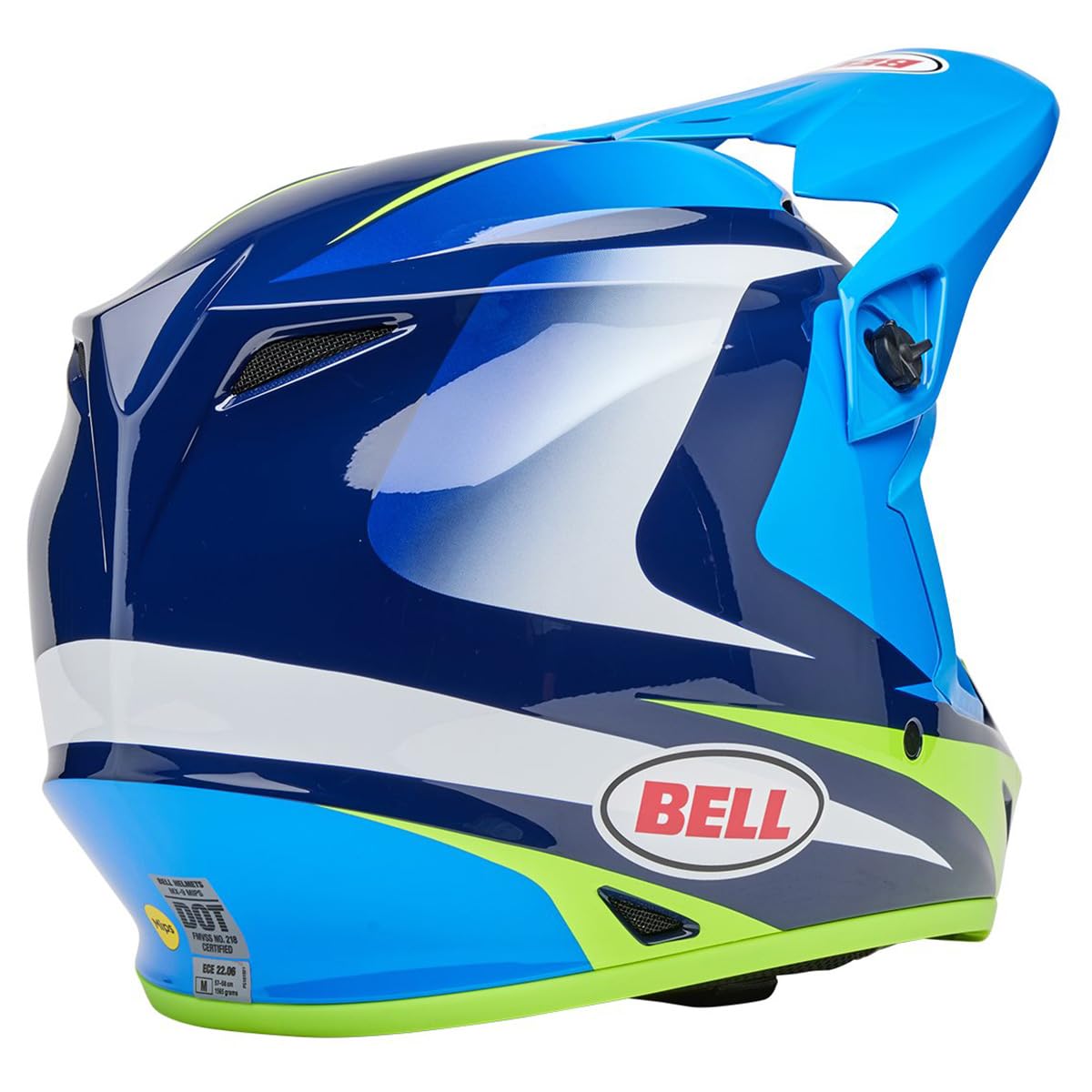 Bell Mx-9 Mips Dirt Helmet (Gloss Jackal Blue/Hi-Viz Yellow - 2X-Large)