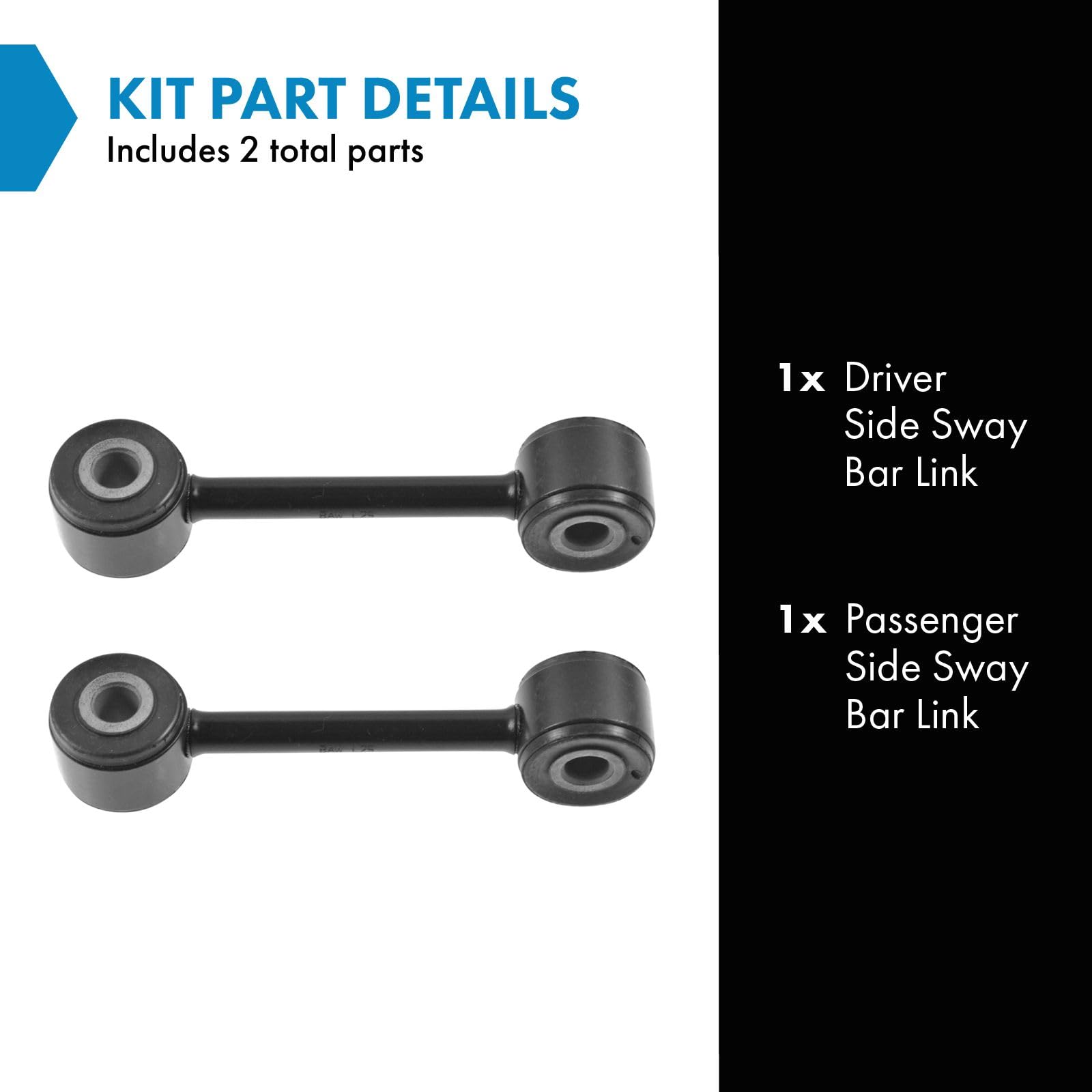 Trq Driver & Passenger Side Sway Bar Stabilizer Link Set Compatible With 1990-1997 Mazda Miata