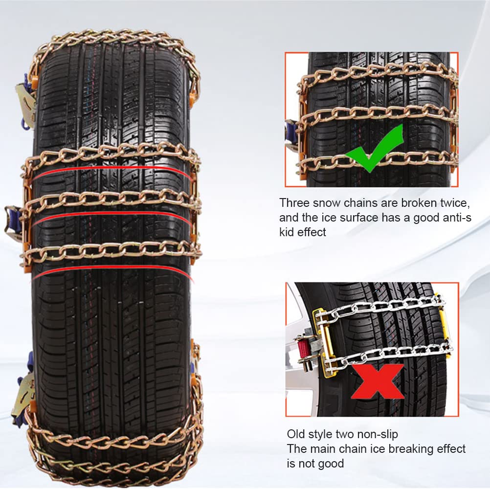 Anti Slip Tire Chains, (1*Anti Slip Tire Chains) Snow Chains Car Anti Slip Tire Chains Anti Skid Tire Snow Chains for Car SUV Tr